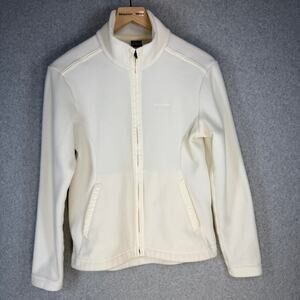 Patagonia Women's Fleece Jacket Off White Cream Size Small Pockets Polyester